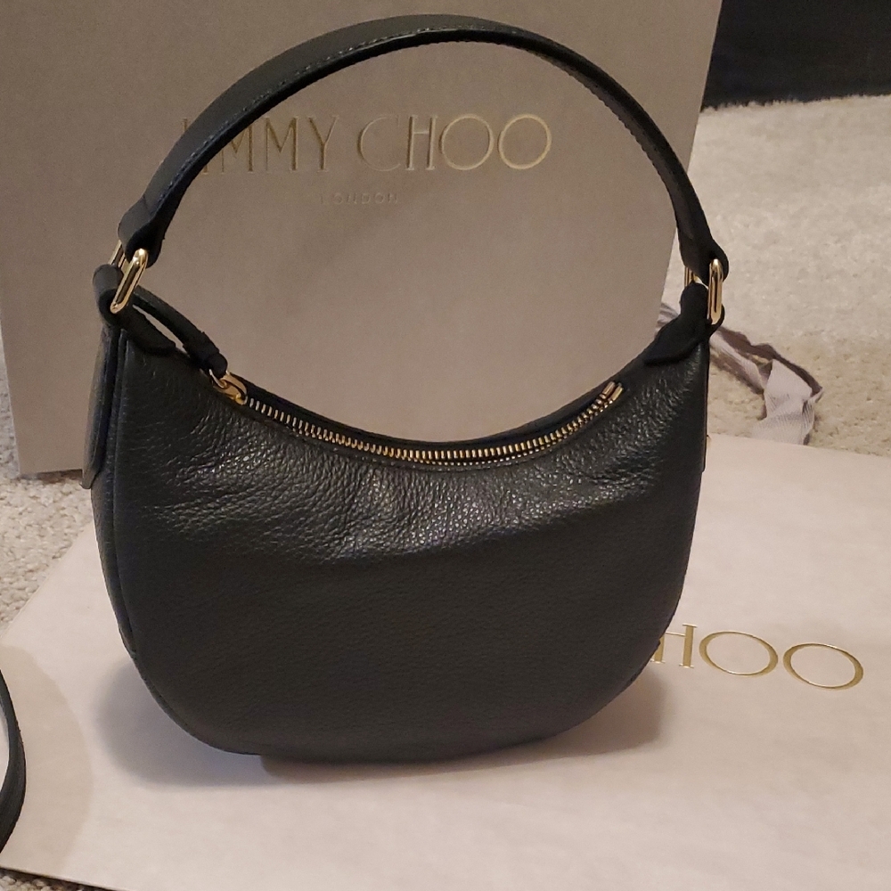 Jimmy Choo Black Leather Tote with Gold Details - Picture 2 of 9